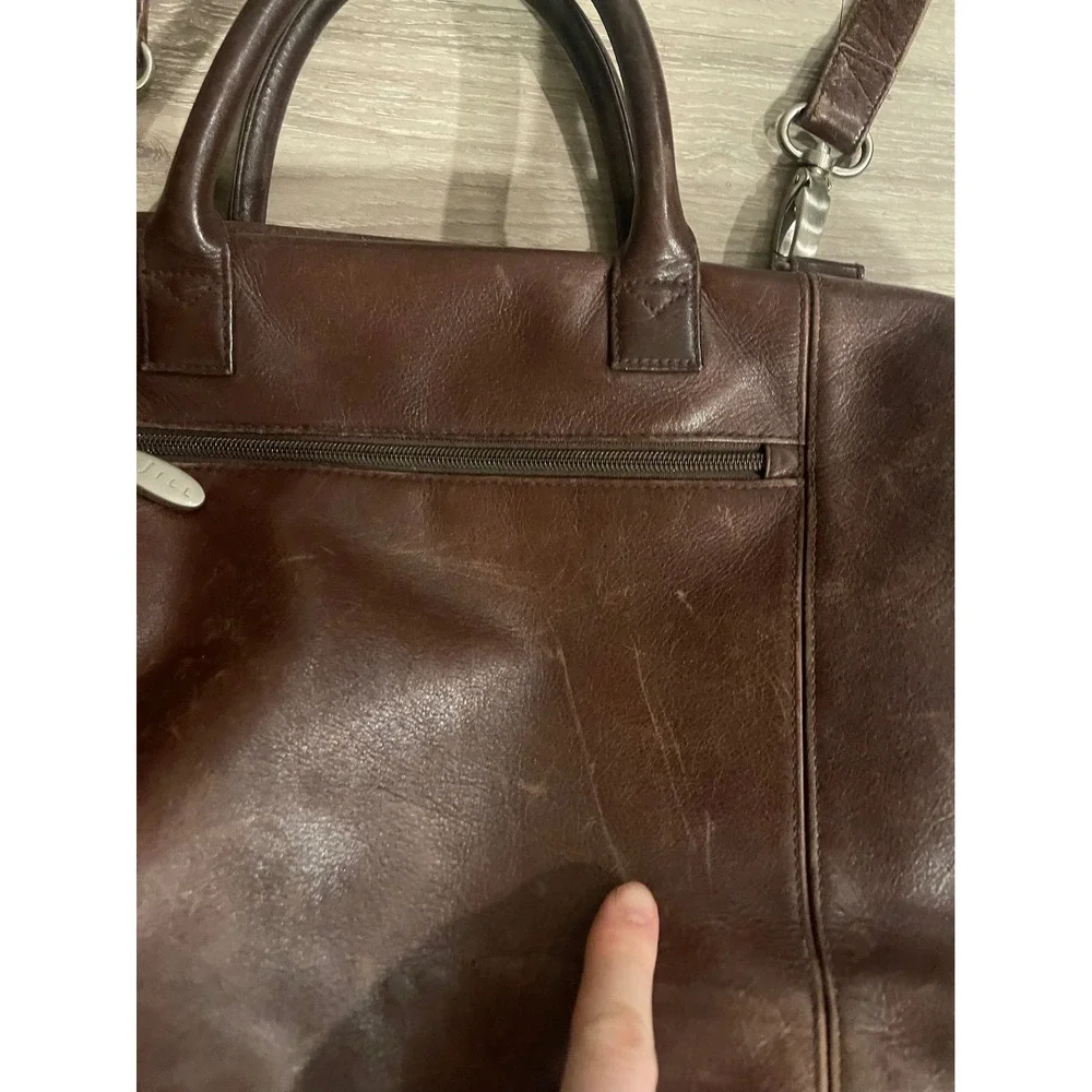 Vintage Leather J Jill Brown Satchel Large Tote Computer Bag Purse Teachercore